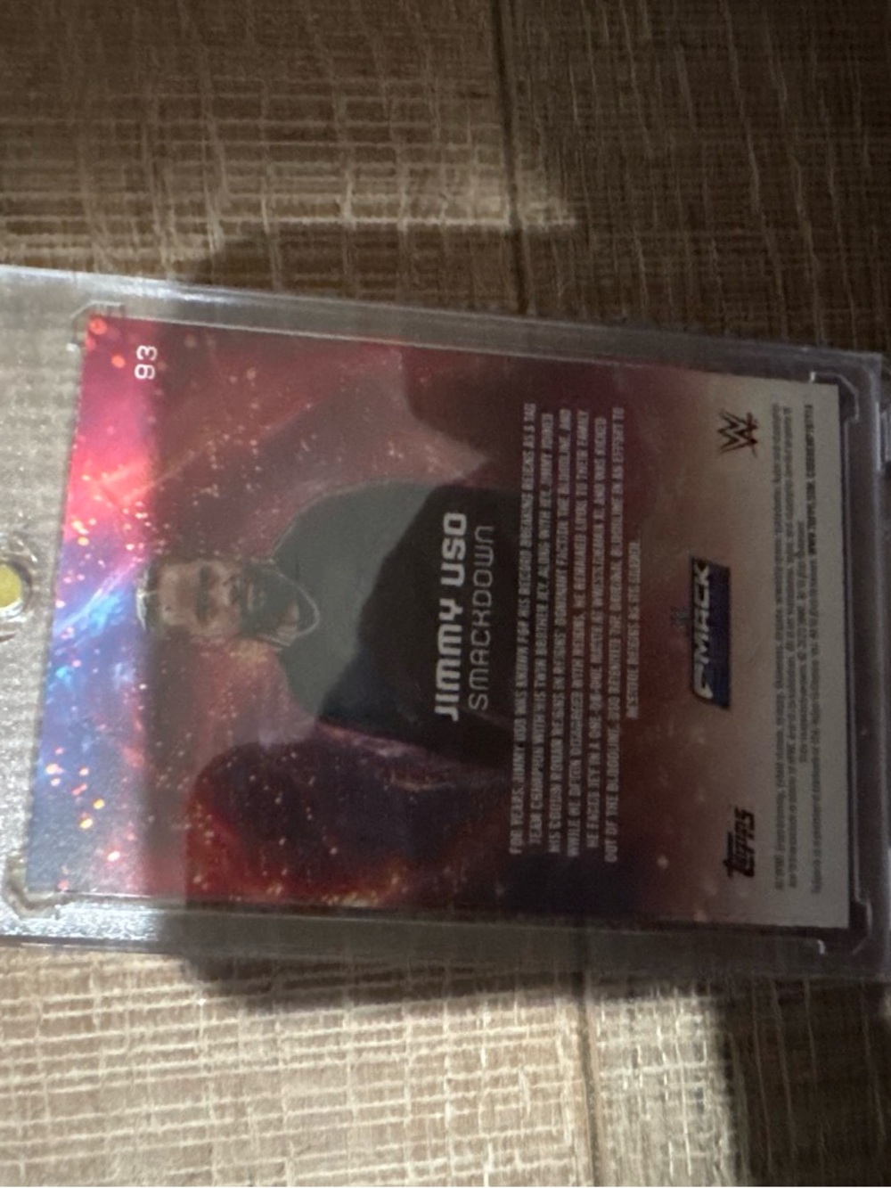 Topps WWE SmackDown Card with Red Holographic Finish
